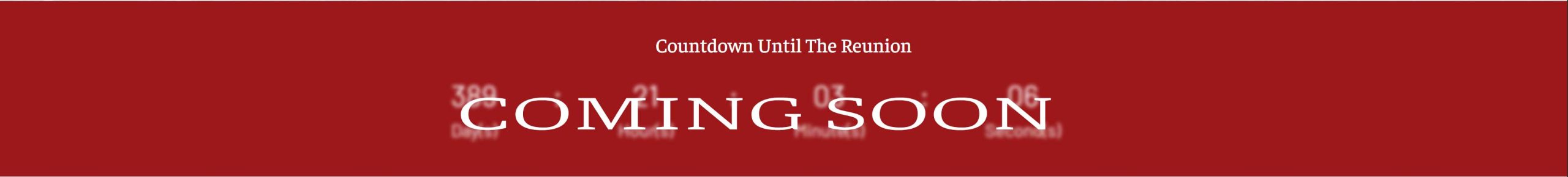 Temporary countdown timer with "Coming Soon"